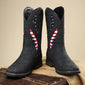 New European And American Thick-heel Leather Patchwork Men's Leather Boots