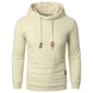 Men's Jacquard Hooded Sweater Long-sleeved Hoodie Warm Solid Sports Top