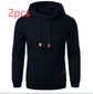 Men's Jacquard Hooded Sweater Long-sleeved Hoodie Warm Solid Sports Top