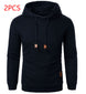 Men's Jacquard Hooded Sweater Long-sleeved Hoodie Warm Solid Sports Top