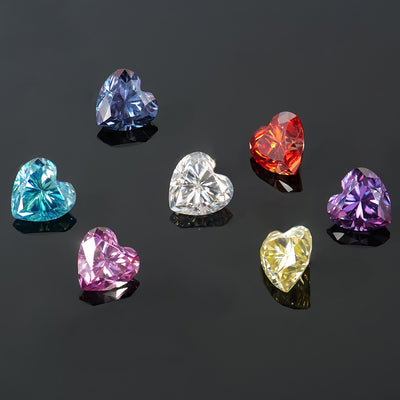 Colorful Moissanite Heart-shaped Stone Lemon