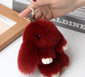 15cm Cute Pluff Bunny Keychain Rex Genuine Rabbit Fur Key Chains For Women Bag Toys Doll Fluffy Pom Pom Lovely Pompom Keyring